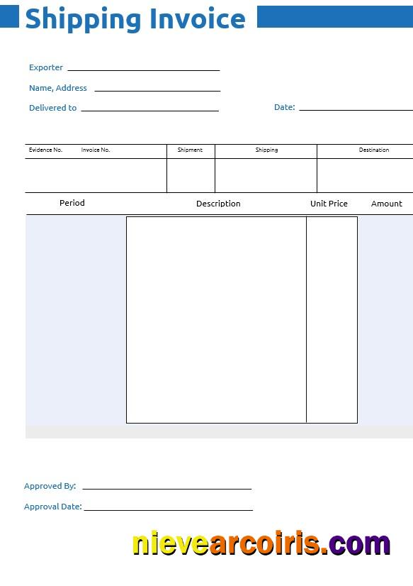 Commercial Shipping Invoice